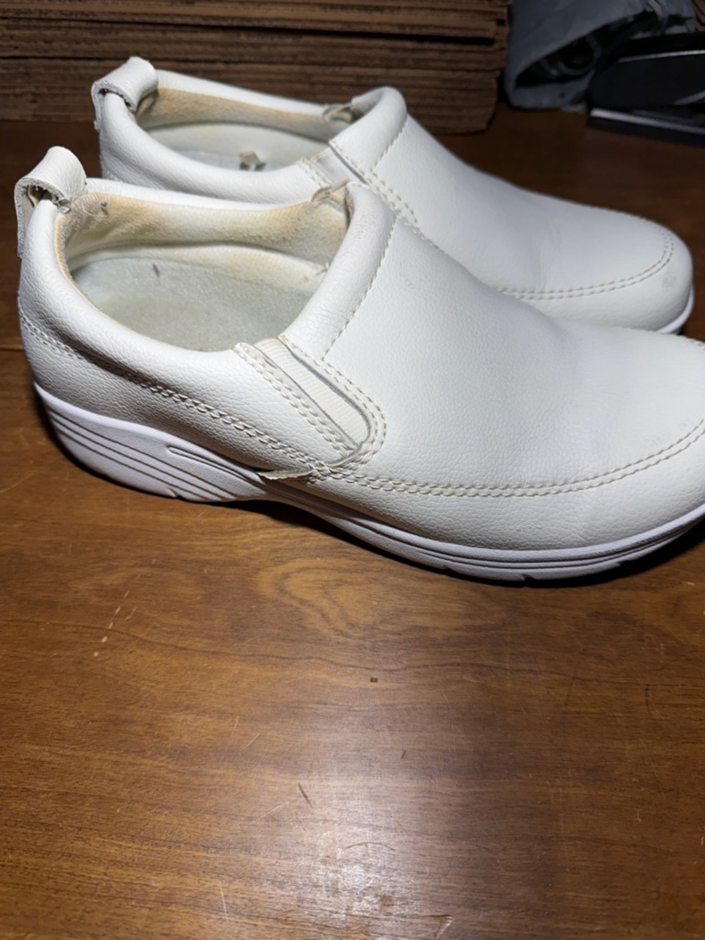 Women’s White Slip-On Casual Loafers - Comfortable Everyday Flats View 2
